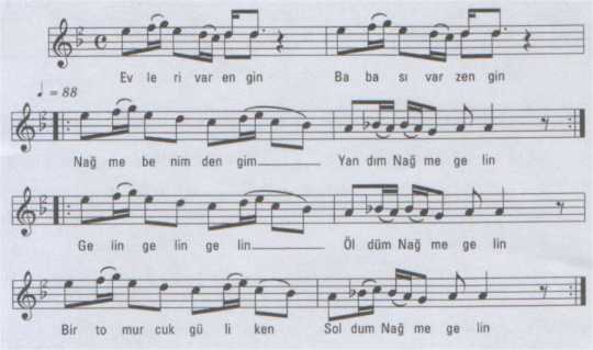 Evleri Var Engin (Name Gelin) Türküsünün Notası