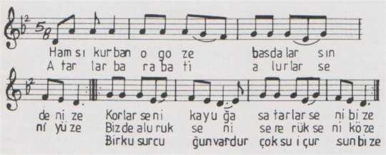 Hamsi Kurban Türküsünün Notası